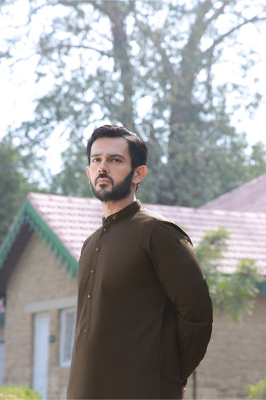 DARK BROWN BOSKY SHALWAR KAMEEZ Humayunalamgir