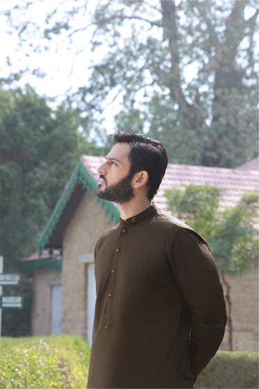 DARK BROWN BOSKY SHALWAR KAMEEZ Humayunalamgir