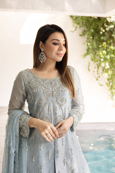 Powder Blue Sharara Clothing humyaunalamgir
