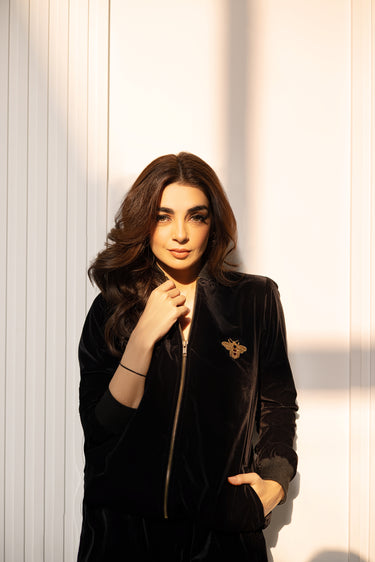 Black Velvet Bee Track Suit Clothing humyaunalamgir