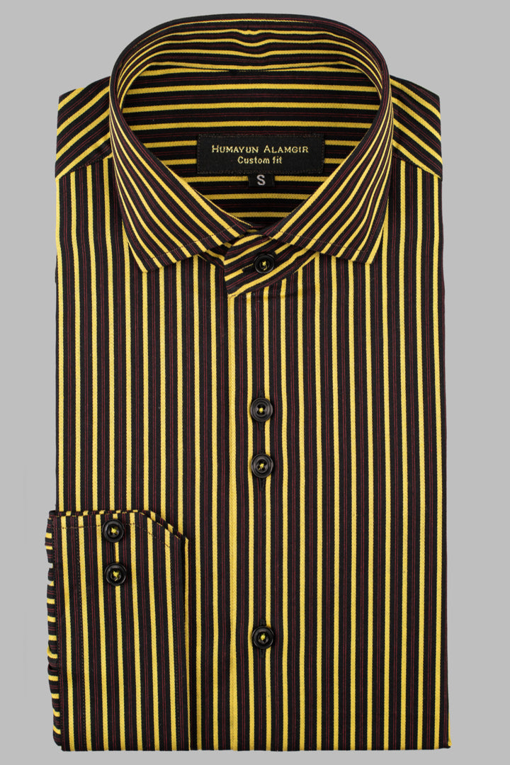 Yellow Brown Stripe Shirt