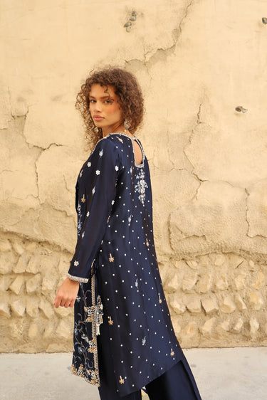 Navy Blue Multi Resham Clothing humyaunalamgir