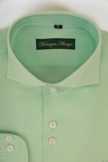 MINT GREEN LINEN SHIRT Humayunalamgir