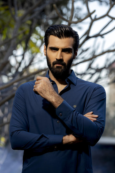 Teal blue wash n wear Shalwar Kameez Humayun Alamgir