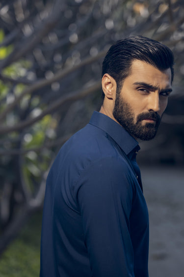 Teal blue wash n wear Shalwar Kameez Humayun Alamgir