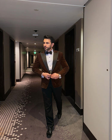 Brown Velvet Tuxedo Humayunalamgir