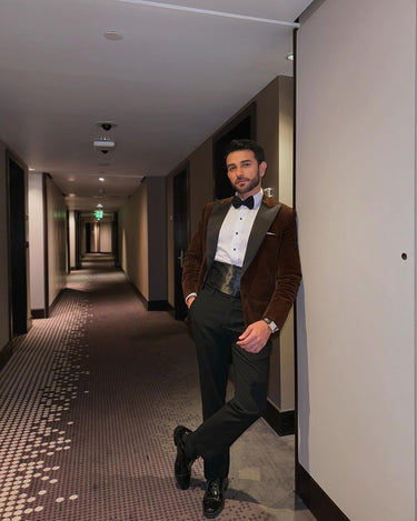 Brown Velvet Tuxedo Humayunalamgir