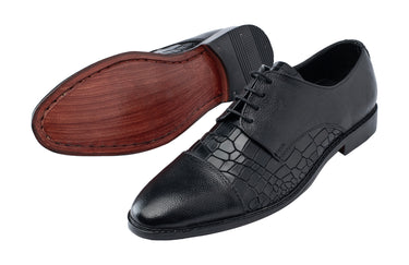 BLACK CROCODILE TEXTURES SHOES Shoes humyaunalamgir