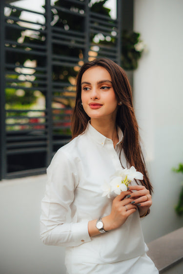 White Cotton Kurta Pajama Humayun Alamgir