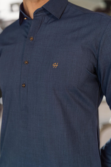 Texture Blue Wash n Wear Shalwar Kameez Humayun Alamgir