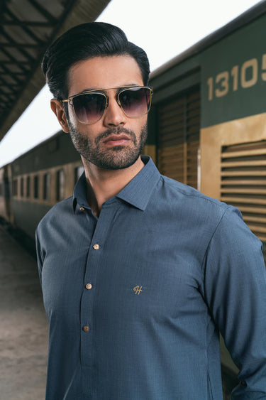 texture teal green wash n wear SHALWAR KAMEEZ Humayun Alamgir
