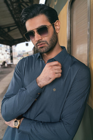 texture teal green wash n wear SHALWAR KAMEEZ Humayun Alamgir