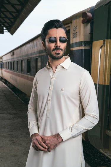 CREAM BOSKY SHALWAR KAMEEZ Humayun Alamgir