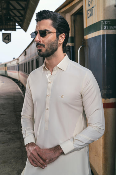 CREAM BOSKY SHALWAR KAMEEZ Humayun Alamgir