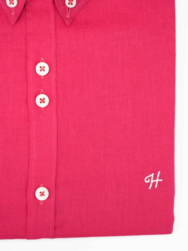DEEP PINK LINEN SHIRT Humayunalamgir