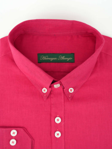 DEEP PINK LINEN SHIRT Humayunalamgir