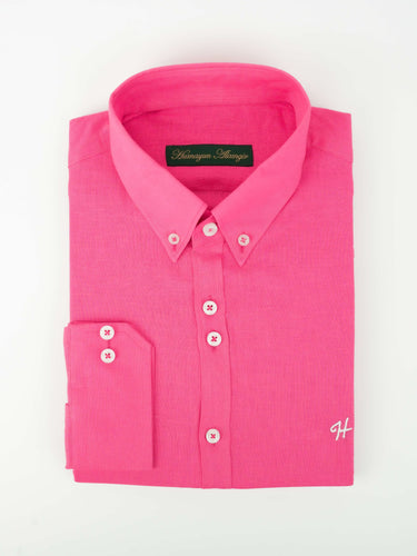 BABY PINK LINEN SHIRT Humayunalamgir
