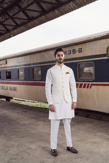 White Waist Coat Humayun Alamgir