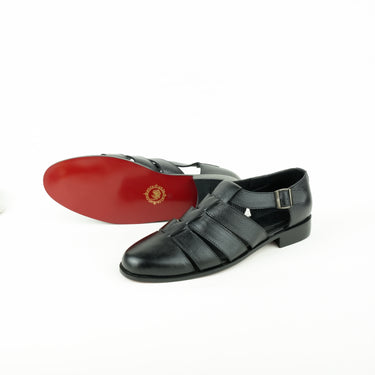 Black Mild Roman Sandals Humayunalamgir