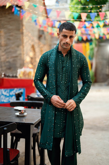 Sheesh - Posh GREEN Kurta Pajama Humayunalamgir