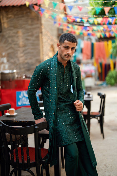 Sheesh - Posh GREEN Kurta Pajama Humayunalamgir