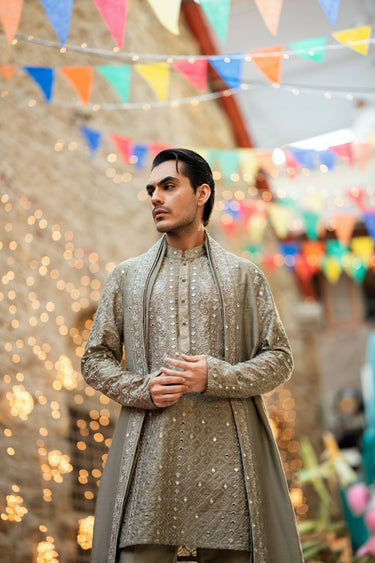 Sheesh - Posh CHAMPAGNE Kurta Pajama Humayunalamgir