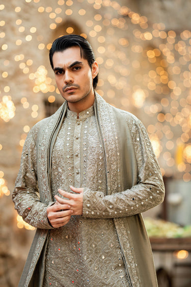 Sheesh - Posh CHAMPAGNE Kurta Pajama Humayunalamgir