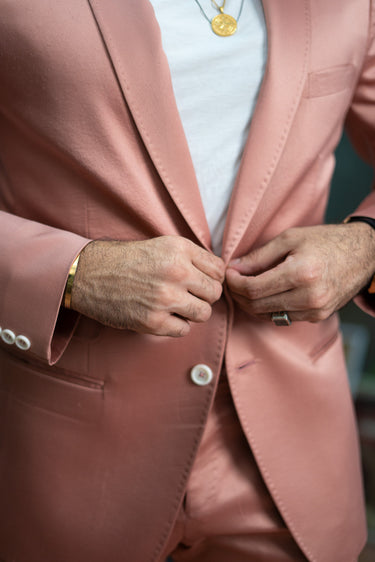 Pink Iridescent Twill Atticus Suits Suits HumayunAlamgir