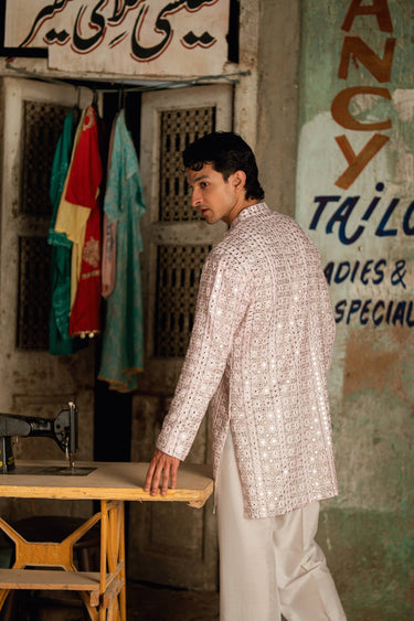 AMEER – LIGHT PINK KURTA PAJAMA Humayunalamgir