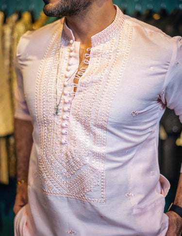 KALAMKAAR LIGHT PINK KURTA PAJAMA Humayun Alamgir