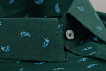 Green Printed Shirt Semi Formal humyaunalamgir