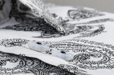 White Black Printed Shirt Semi Formal humyaunalamgir