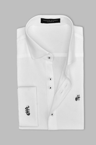 White Dolby Fabric Shirt Semi Formal humyaunalamgir