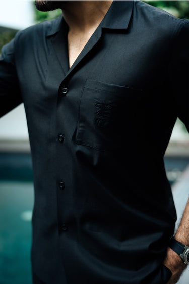 Black linen Co-rd Set Humayun Alamgir