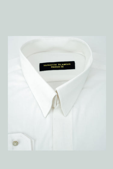 WHITE DOUBLE POCKET SHIRT Humayunalamgir