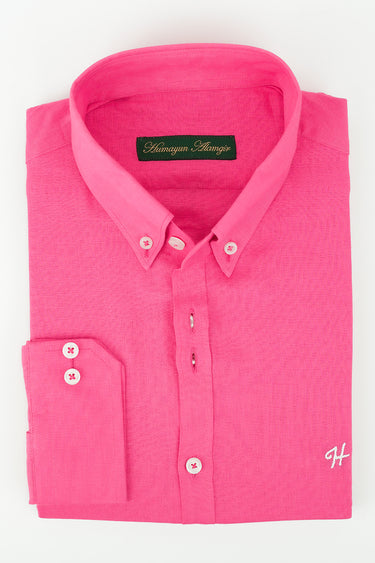 BABY PINK LINEN SHIRT Humayunalamgir