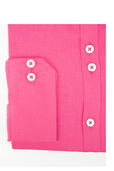 BABY PINK LINEN SHIRT Humayunalamgir