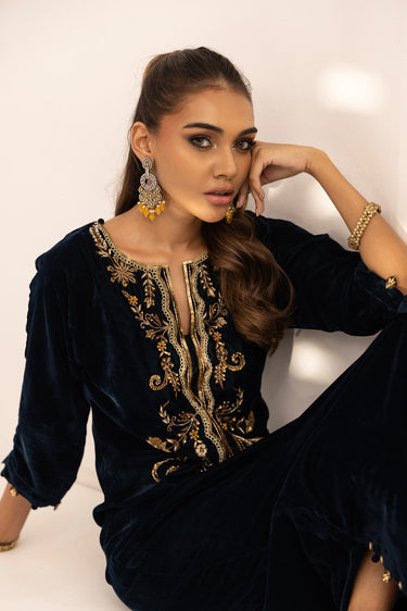 Teal Green Kaftan Clothing Humayun Alamgir