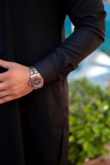 BLACK WASH N WEAR KURTA PAJAMA Humayun Alamgir