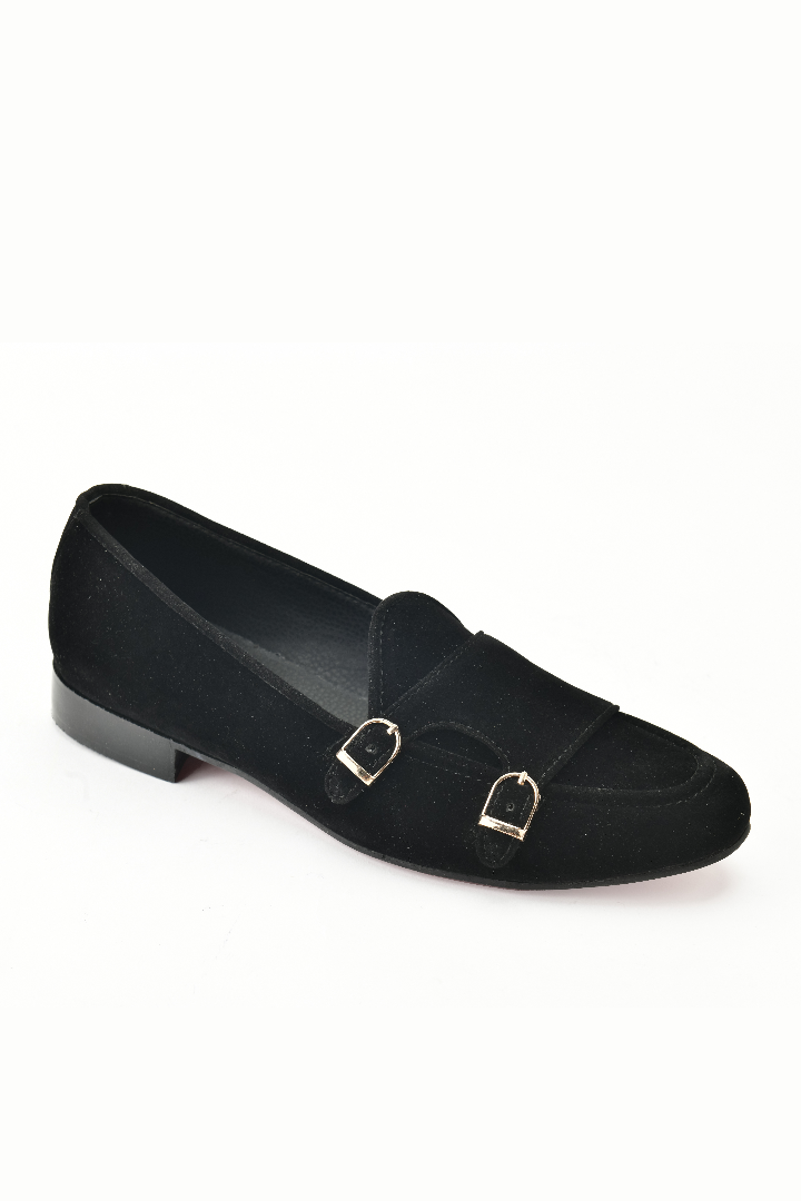 Black Velvet D-Monk Shoes