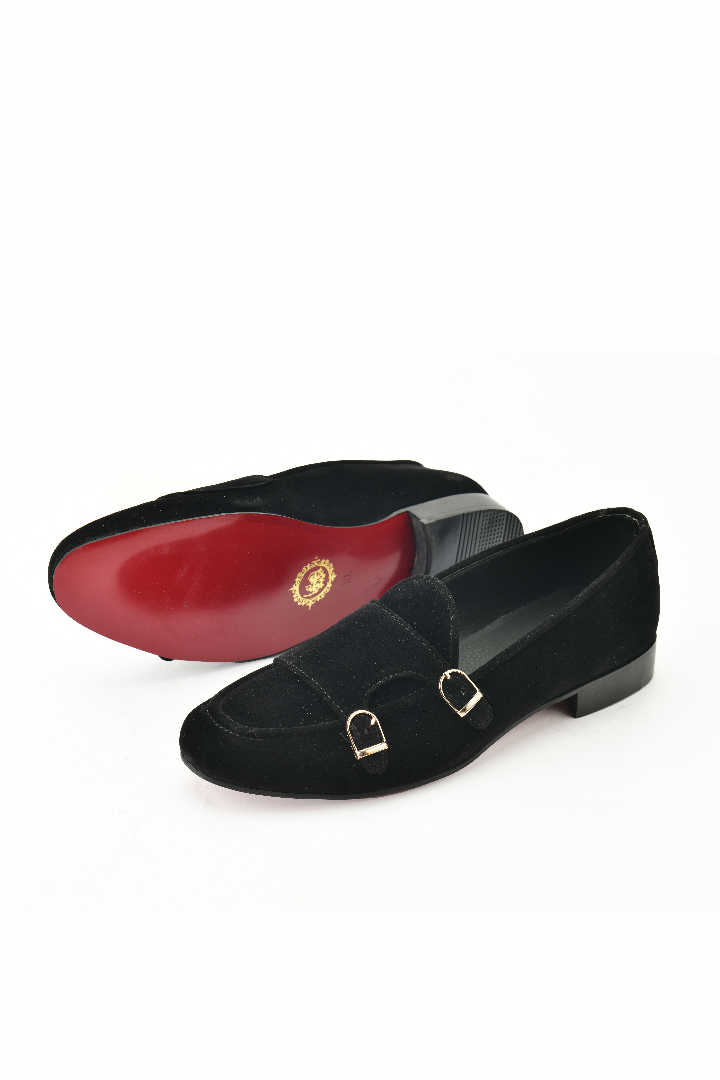 Black Velvet D-Monk Shoes