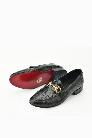 Black Crocodile Textured shoes Shoes humyaunalamgir