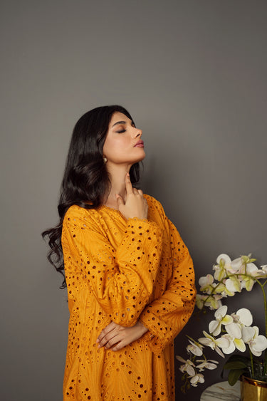 Mustard Two Piece HumayunAlamgir