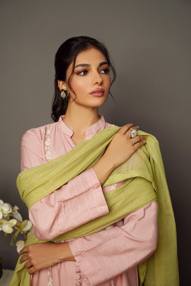 Pink Khaadi silk Humayun Alamgir