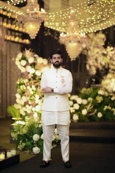 White Armani Waistcoat humyaunalamgir