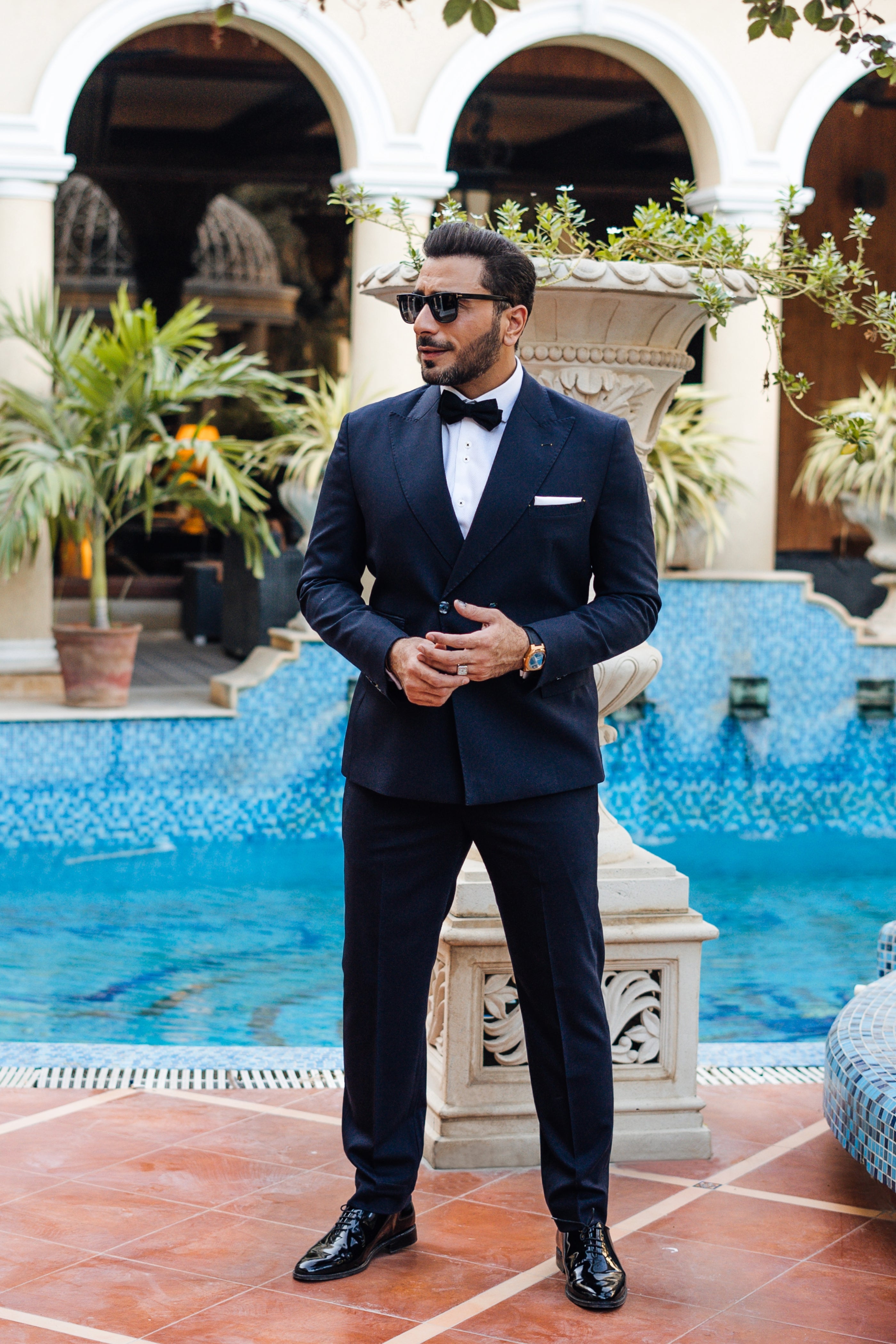 Navy Blue luciano double-breasted  Suit