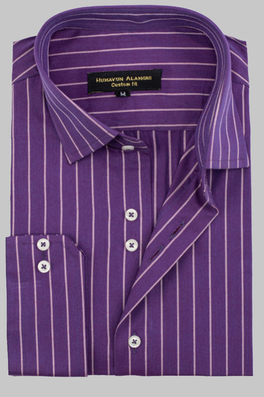 PURPLE STRIPS SHIRT Semi Formal humyaunalamgir