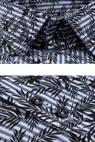 Black stripe Printed Shirt Semi Formal humyaunalamgir