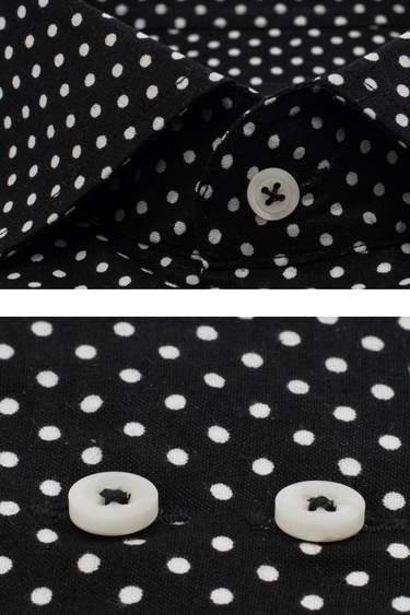 Black Polka dot Shirt Semi Formal humyaunalamgir