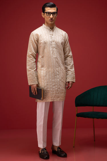 Beige Kurta Pajama Humayun Alamgir
